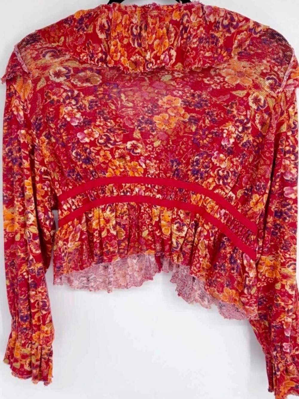 Free People Rudi Ruffle Floral Mix Blouse - Picture 5 of 9